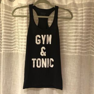 Center Stage Tops - Gym & Tonic Black Racerback Tank Top Center Stage Tops - Gym & Tonic Black Racerback Tank Top